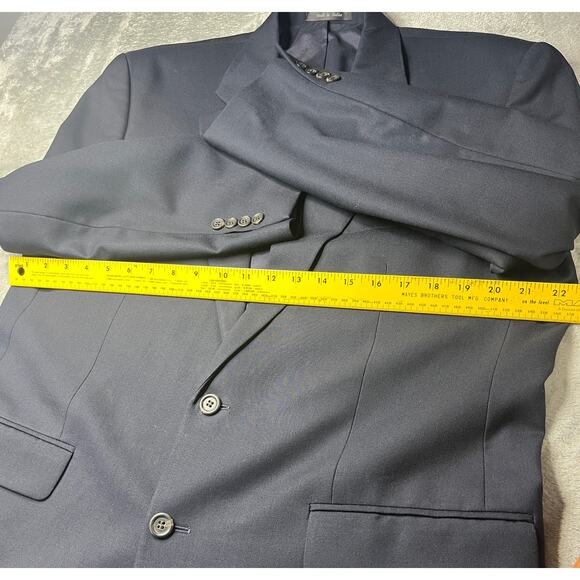 Lauren Ralph Lauren Suit coat 42L Mens Solid Blue 100% Wool - Picture 4 of 7